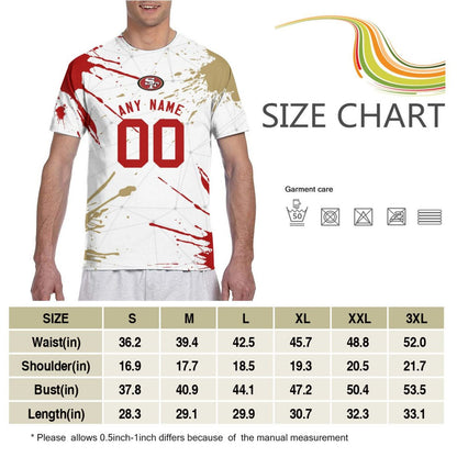 Print Custom Football San Francisco 49ers Decorative T-shirt Short Sleeve Men's Shirts