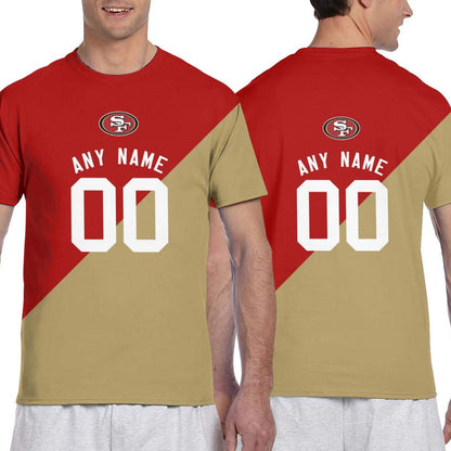 Custom Print Football San Francisco 49ers Decorative T-shirt Short Sleeve Men's Shirts