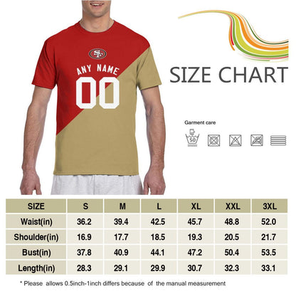 Custom Print Football San Francisco 49ers Decorative T-shirt Short Sleeve Men's Shirts