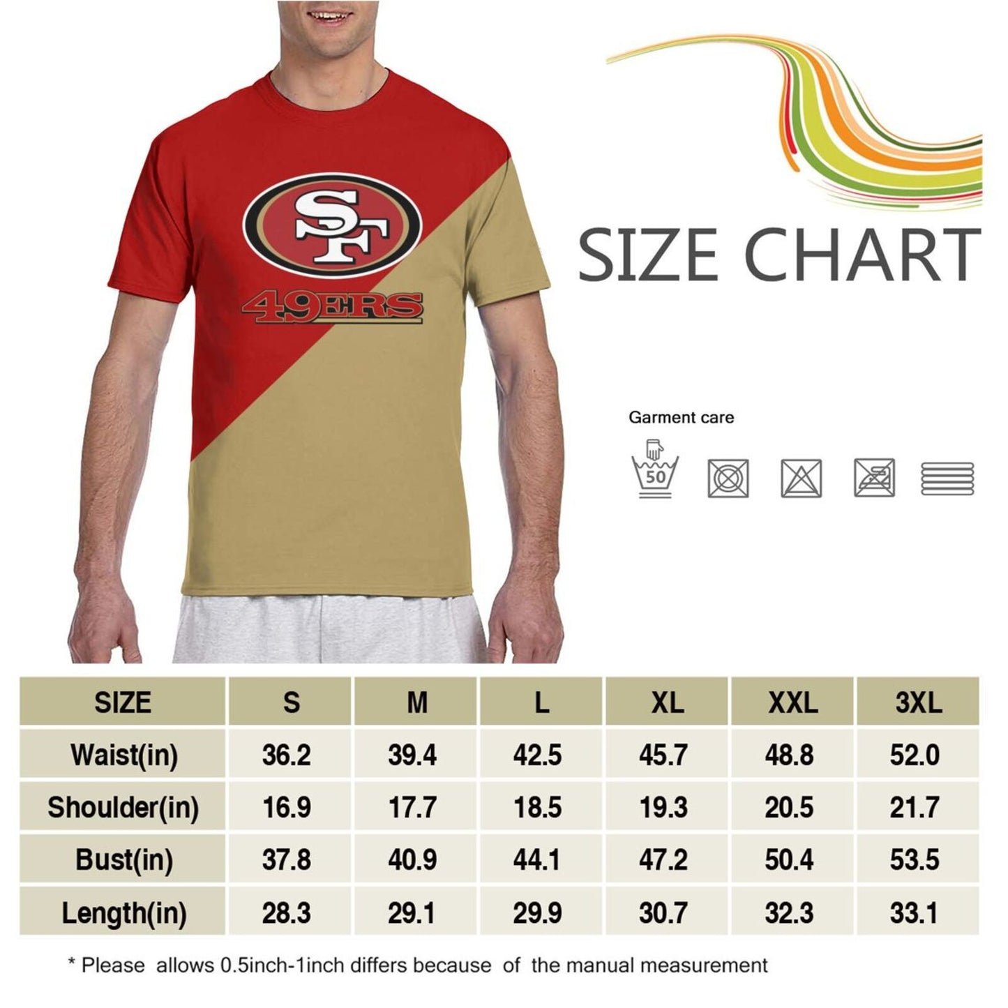 Print Football San Francisco 49ers Decorative T-shirt Short Sleeve Men's Shirts