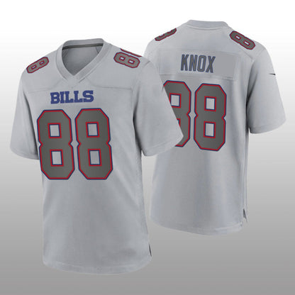 B.Bills #88 Dawson Knox Gray Atmosphere Game Jersey Stitched American Football Jerseys