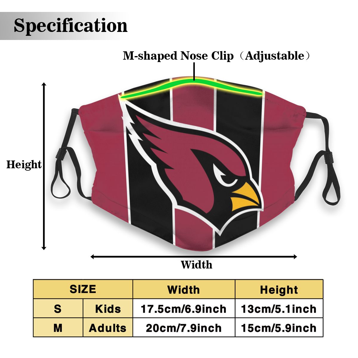 Custom Football Personalized AZ.Cardinal 01- Red Dust Face Mask With Filters PM 2.5