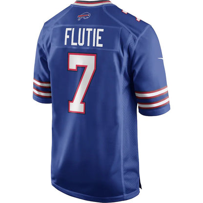 B.Bills #7 Doug Flutie Royal Game Retired Player Jersey American Stitched Football Jerseys