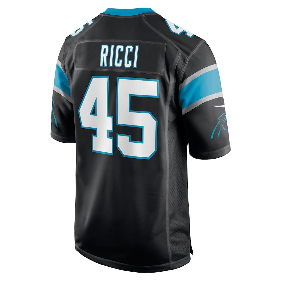 C.Panthers #45 Giovanni Ricci Black Player Game Jersey Stitched American Football Jerseys