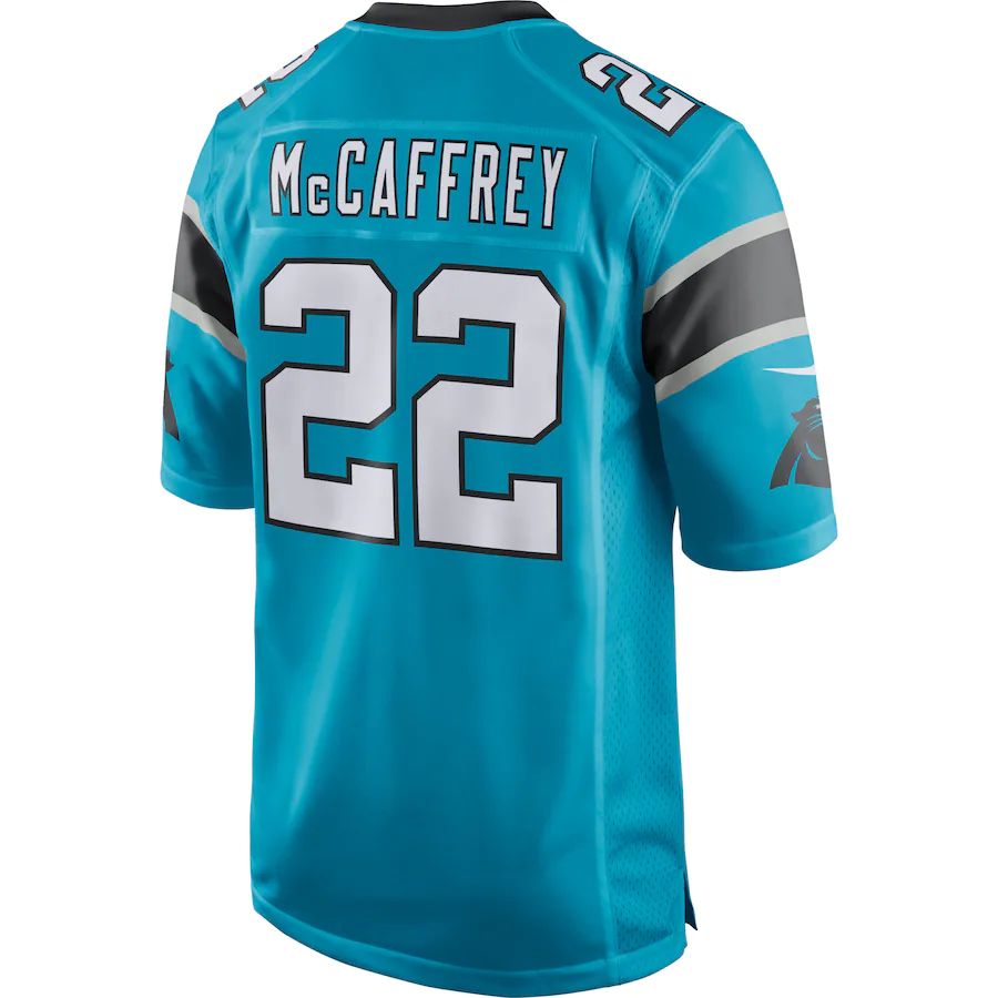 C.Panthers #22 Christian McCaffrey Blue Game Jersey Stitched American Football Jerseys