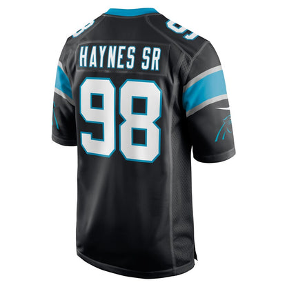 C.Panthers #98 Marquis Haynes Sr. Black Game Player Jersey Stitched American Football Jerseys