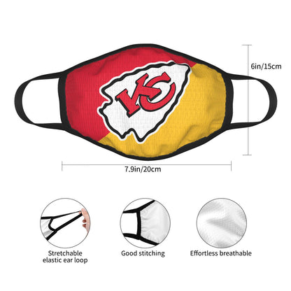 Custom Football Personalized Kansas City Chiefs Dust Face Mask With Filters PM 2.5