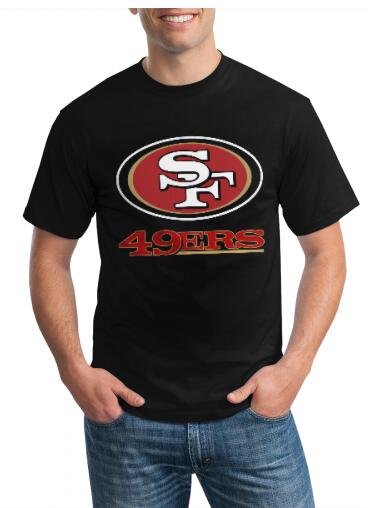 Football San Francisco 49ers Logo Decorative T-shirt Short Sleeve Men's Shirts Black