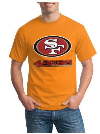 Football San Francisco 49ers Logo Decorative T-shirt Short Sleeve Men's Shirts Gold