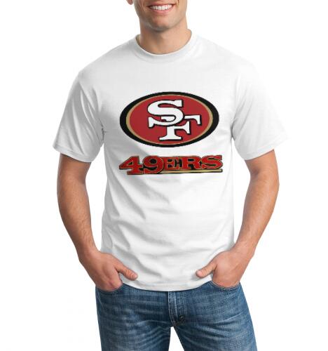 Football San Francisco 49ers Logo Decorative White T-shirt Short Sleeve Men's Shirts