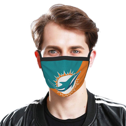 Custom Football Personalized Miami Dolphins Dust Face Mask With Filters PM 2.5