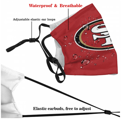 Print Football Personalized San Francisco 49ers Dust Mask With Filters 2.5 PM