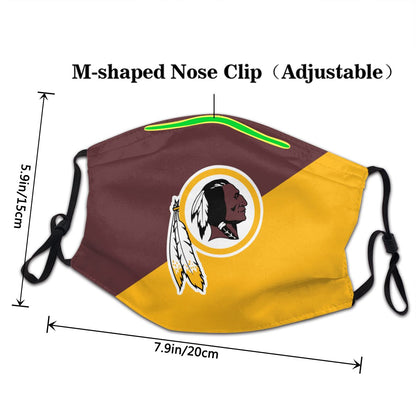 Custom Football Personalized Washington Redskins Dust Face Mask With Filters PM 2.5