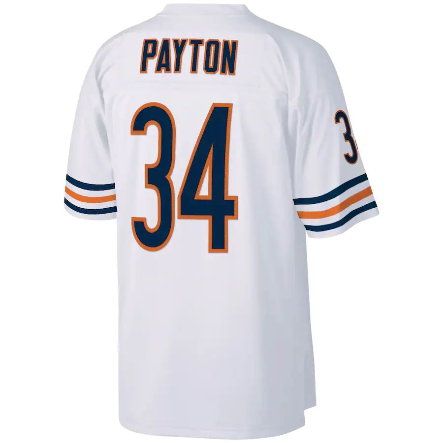 C.Bears #34 Walter Payton Mitchell & Ness White Legacy Replica Jersey Stitched American Football Jerseys