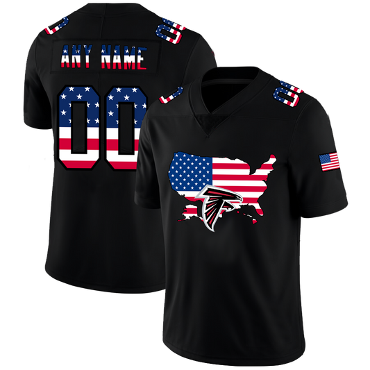 Custom Atlanta Falcons Football Black Limited Fashion Flag Stitched Jerseys