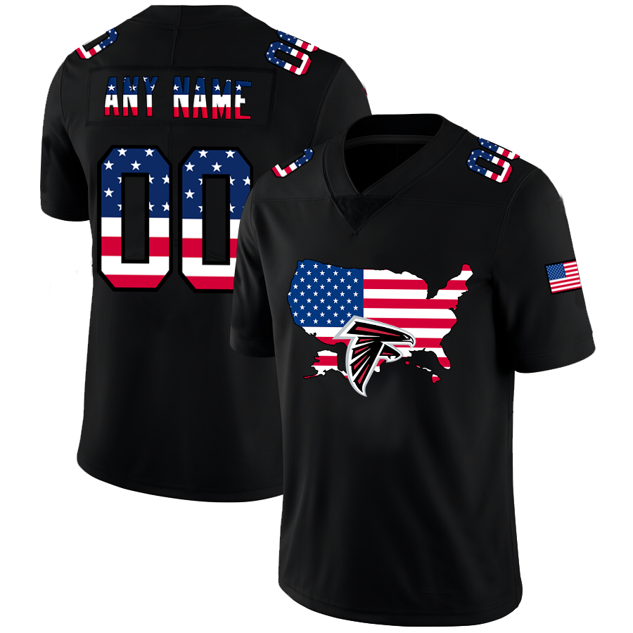 Custom Atlanta Falcons Football Black Limited Fashion Flag Stitched Jerseys