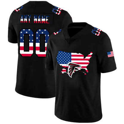 Custom Atlanta Falcons Football Black Limited Fashion Flag Stitched Jerseys