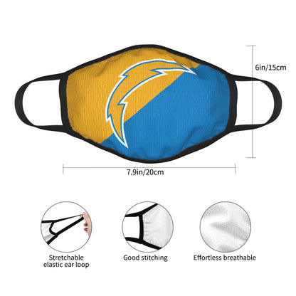 Custom Football Personalized Los Angeles Chargers Dust Face Mask With Filters PM 2.5