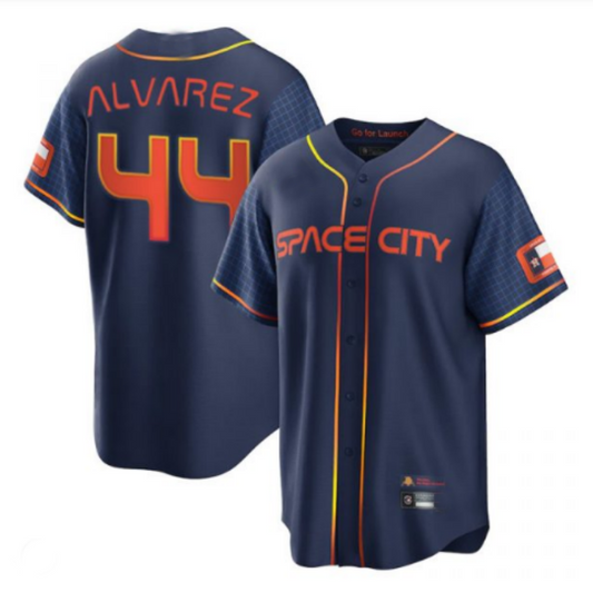 Baseball Jerseys New Houston Astros 44 Yordan Alvarez Navy Stitched 2022 Space City Connect Jerseys