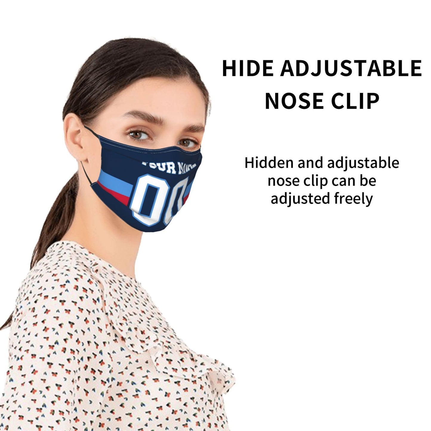 2-Pack Tennessee Titans Face Covering Football Team Decorative Adult Face Mask With Filters PM 2.5 Navy