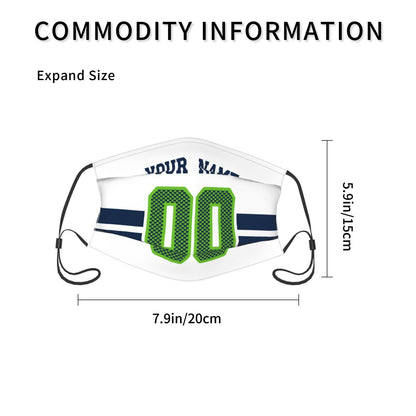 2-Pack Seattle Seahawks Face Covering Football Team Decorative Adult Face Mask With Filters PM 2.5 White