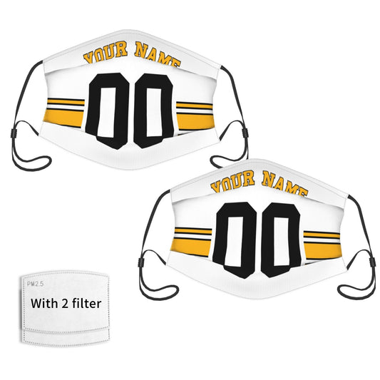 2-Pack Pittsburgh Steelers Face Covering Football Team Decorative Adult Face Mask With Filters PM 2.5 White