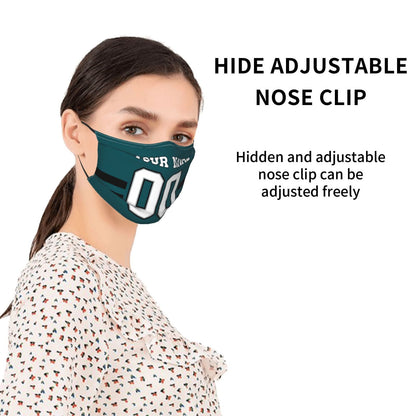 2-Pack Philadelphia Eagles Face Covering Football Team Decorative Adult Face Mask With Filters PM 2.5 Green