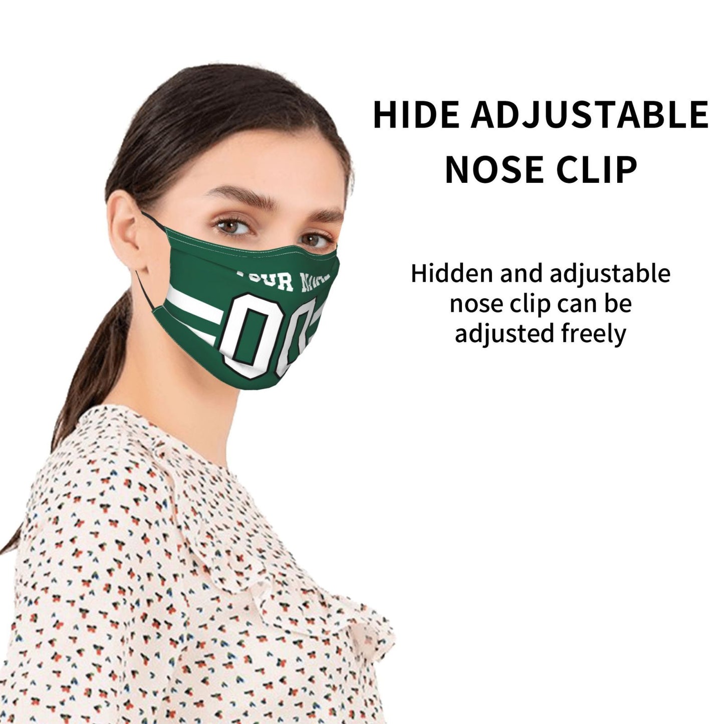 2-Pack New York Jets Face Covering Football Team Decorative Adult Face Mask With Filters PM 2.5 Green