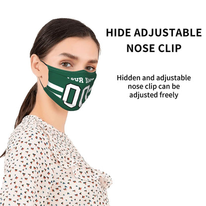 2-Pack New York Jets Face Covering Football Team Decorative Adult Face Mask With Filters PM 2.5 Green
