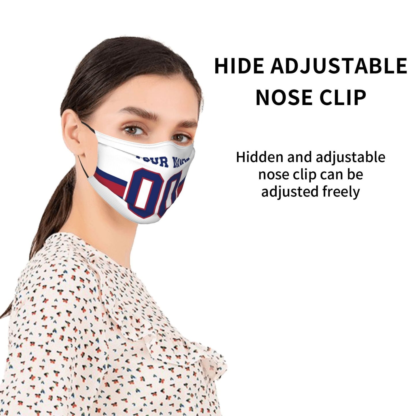 2-Pack New York Giants Face Covering Football Team Decorative Adult Face Mask With Filters PM 2.5 White Royal