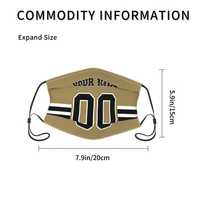 2-Pack New Orleans Saints Face Covering Football Team Decorative Adult Face Mask With Filters PM 2.5 Gold