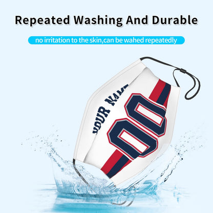 2-Pack New England Patriots Face Covering Football Team Decorative Adult Face Mask With Filters PM 2.5 White