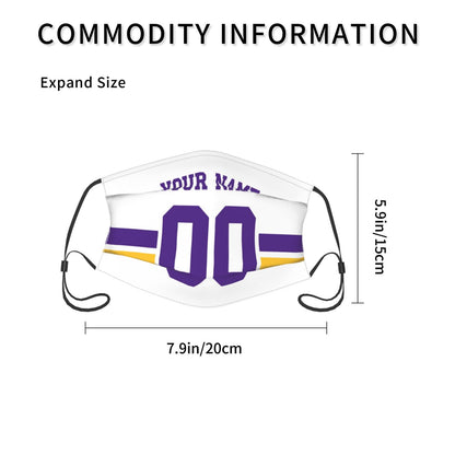 2-Pack Minnesota Vikings Face Covering Football Team Decorative Adult Face Mask With Filters PM 2.5 White