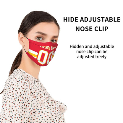 2-Pack Kansas City Chiefs Face Covering Football Team Decorative Adult Face Mask With Filters PM 2.5 Red