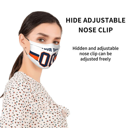 2-Pack Denver Broncos Face Covering Football Team Decorative Adult Face Mask With Filters PM 2.5 White