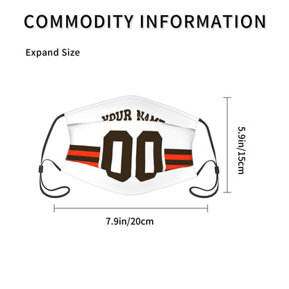 2-Pack Cleveland Browns Face Covering Football Team Decorative Adult Face Mask With Filters PM 2.5 White