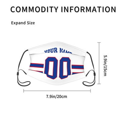 2-Pack Buffalo Bills Face Covering Football Team Decorative Adult Face Mask With Filters PM 2.5 White