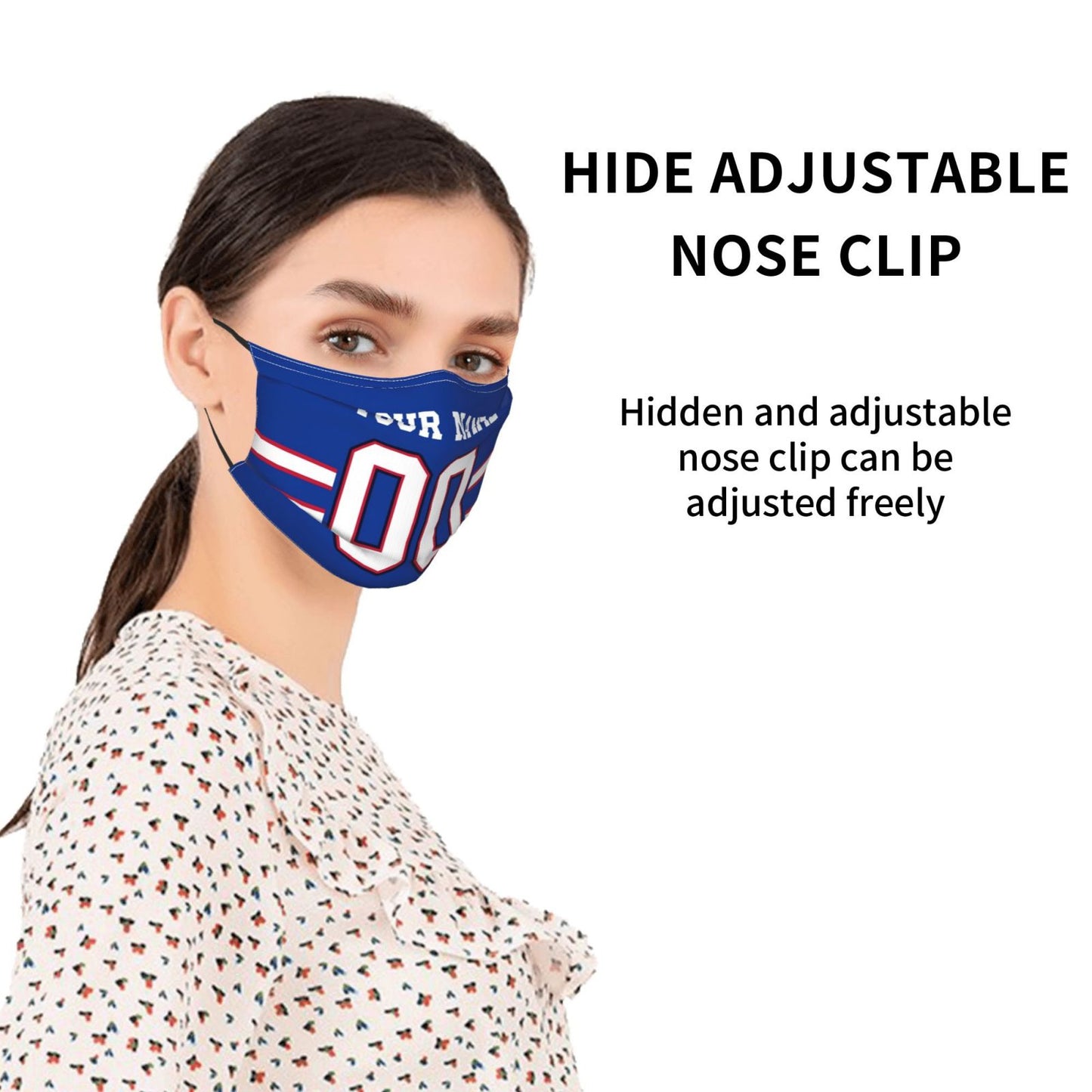 2-Pack Buffalo Bills Face Covering Football Team Decorative Adult Face Mask With Filters PM 2.5 Royal