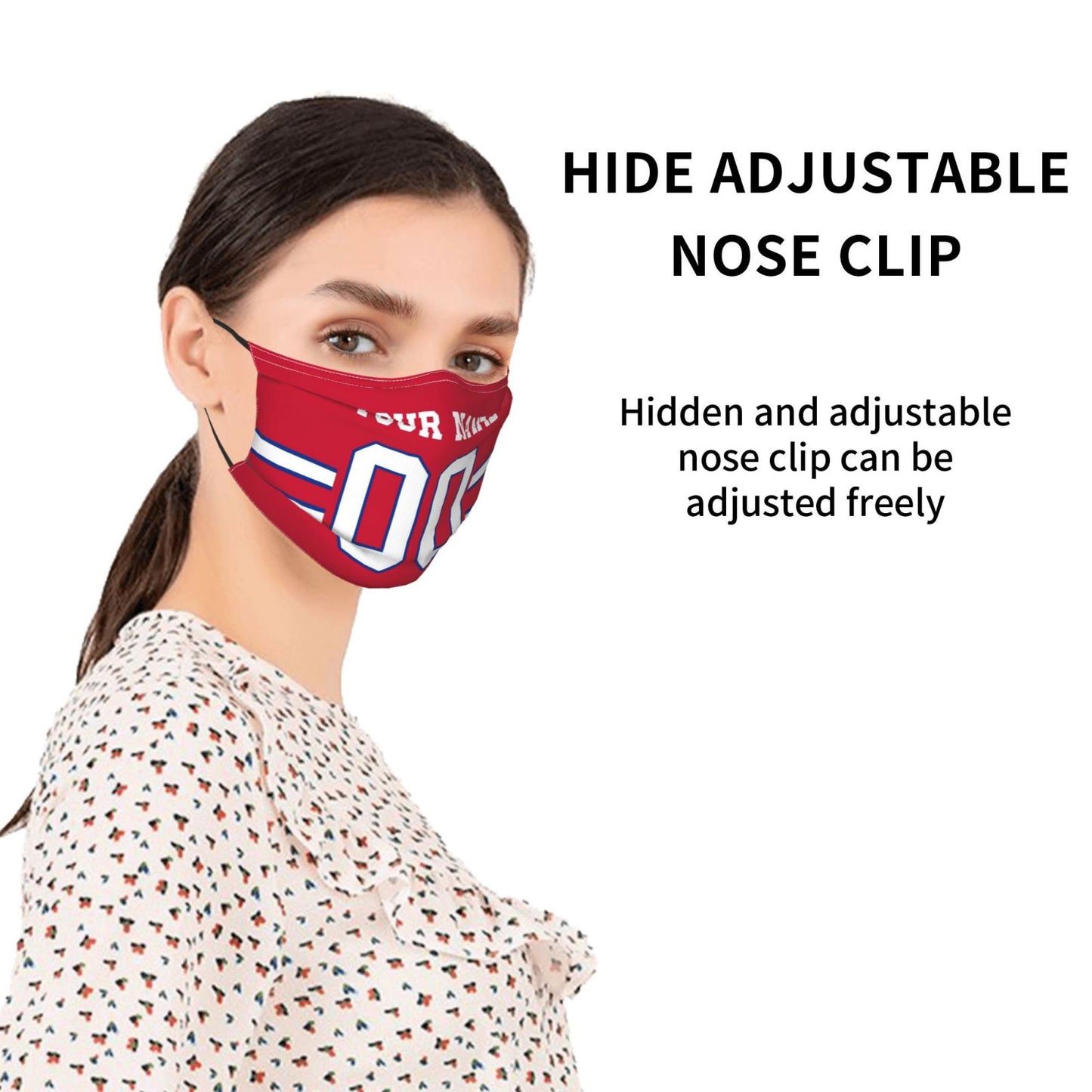 2-Pack Buffalo Bills Face Covering Football Team Decorative Adult Face Mask With Filters PM 2.5 Red