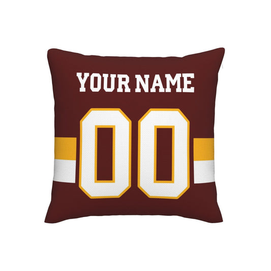 Custom Burgundy Washington Commanders Decorative Throw Pillow Case - Print Personalized Football Team Fans Name & Number Birthday Gift