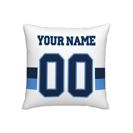 Custom White Tennessee Titans Decorative Throw Pillow Case - Print Personalized Football Team Fans Name & Number Birthday Gift
