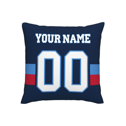 Custom Navy Tennessee Titans Decorative Throw Pillow Case - Print Personalized Football Team Fans Name & Number Birthday Gift