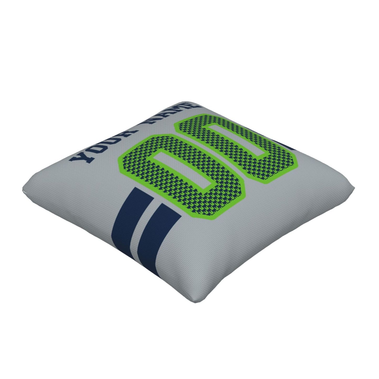 Custom Gray Seattle Seahawks Decorative Throw Pillow Case - Print Personalized Football Team Fans Name & Number Birthday Gift