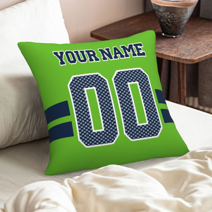 Custom Green Seattle Seahawks Decorative Throw Pillow Case - Print Personalized Football Team Fans Name & Number Birthday Gift