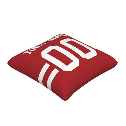 Custom Red San Francisco 49ers Decorative Throw Pillow Case - Print Personalized Football Team Fans Name & Number Birthday Gift