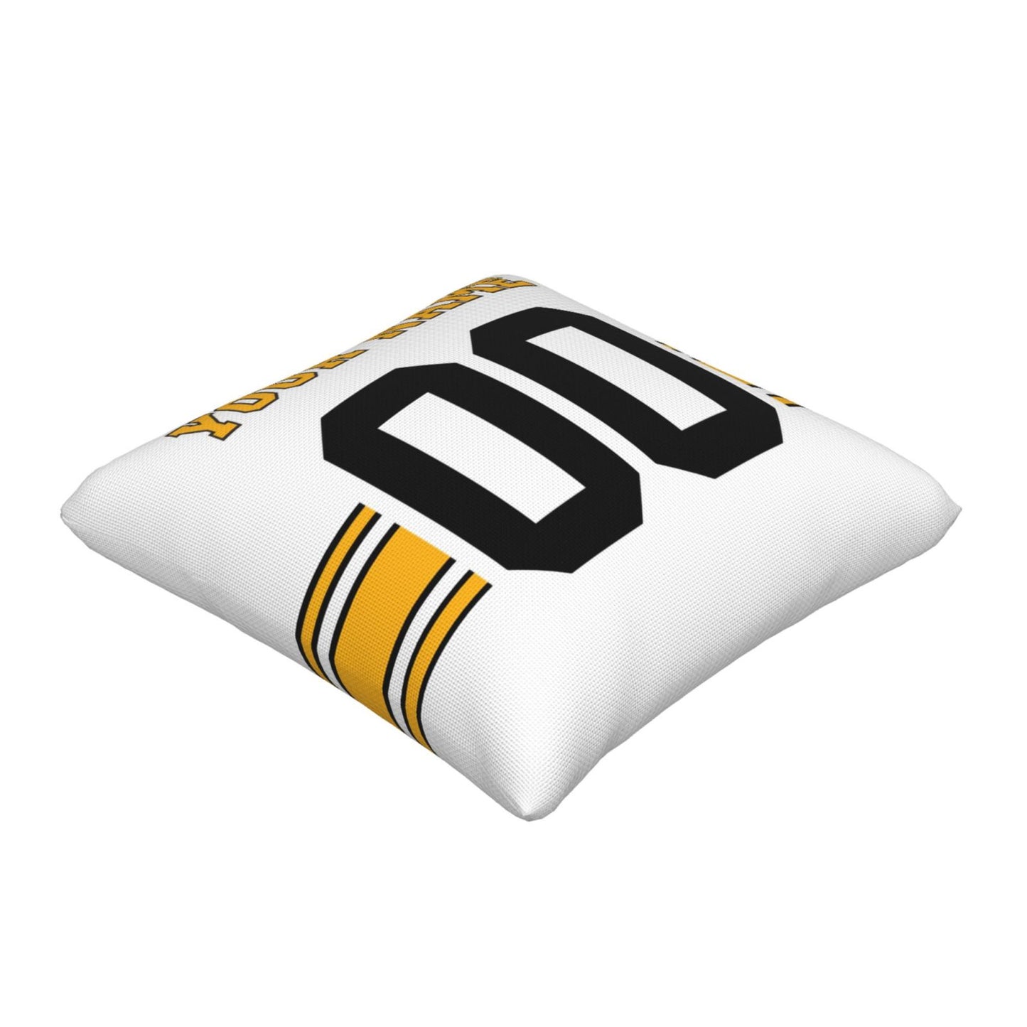 Custom White Pittsburgh Steelers Decorative Throw Pillow Case - Print Personalized Football Team Fans Name & Number Birthday Gift