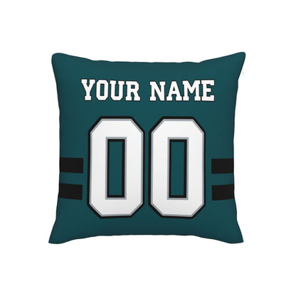 Custom Green Philadelphia Eagles Decorative Throw Pillow Case - Print Personalized Football Team Fans Name & Number Birthday Gift