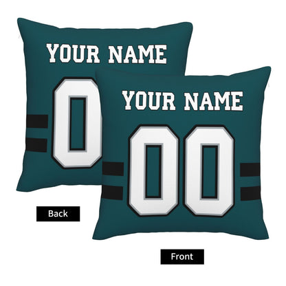 Custom Green Philadelphia Eagles Decorative Throw Pillow Case - Print Personalized Football Team Fans Name & Number Birthday Gift