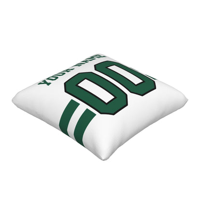 Custom White New York Jets Decorative Throw Pillow Case - Print Personalized Football Team Fans Name & Number Birthday Gift