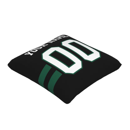 Custom Black New York Jets Decorative Throw Pillow Case - Print Personalized Football Team Fans Name & Number Birthday Gift